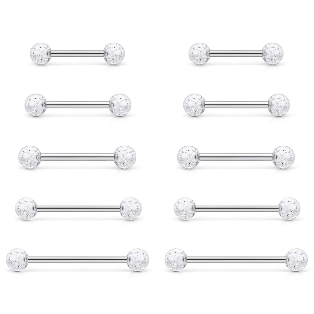 Tongue Barbell Straight - 14G Surgical Steel Straight Barbell -