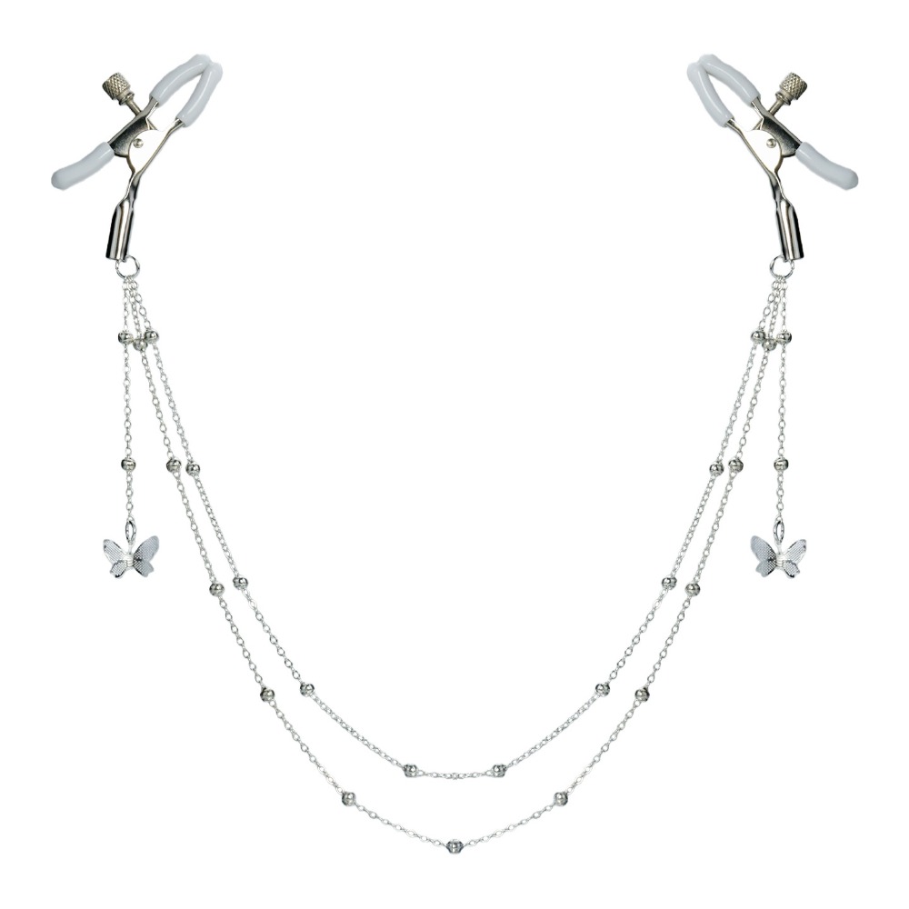 Body Jewelry Nipple Chain - Sexy Butterfly Nipple Clamps Chain Metal