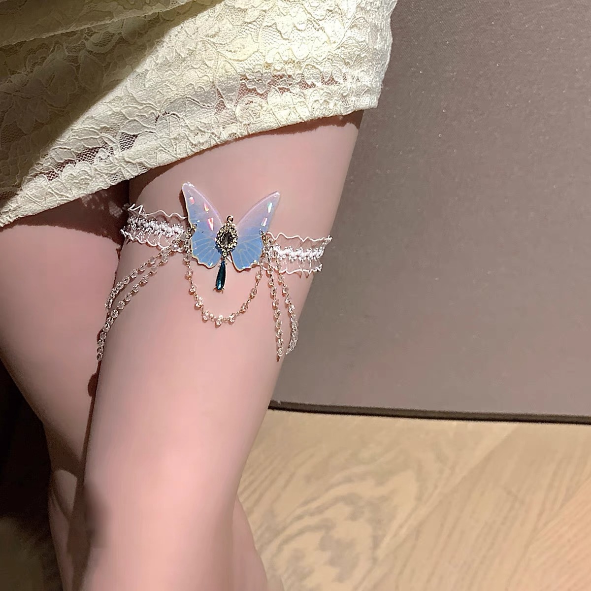 Body Jewelry - Fashionable Butterfly Pattern Elastic Lace Leg