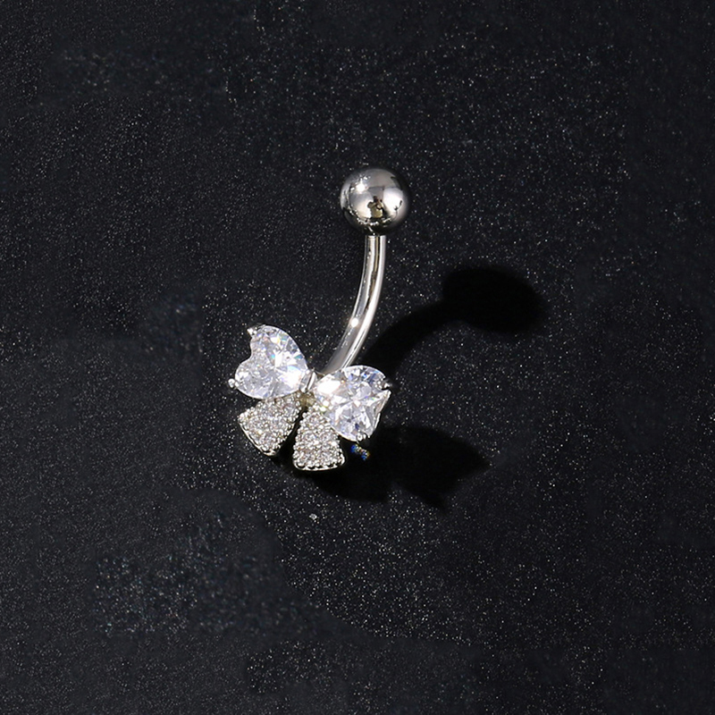 Body Jewelry Piercing - 1pc Stainless Steel Butterfly Flower Belly