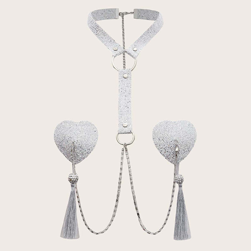 Body Jewelry Nipple Chain - Western Fringe Pasties Chain with Sequin