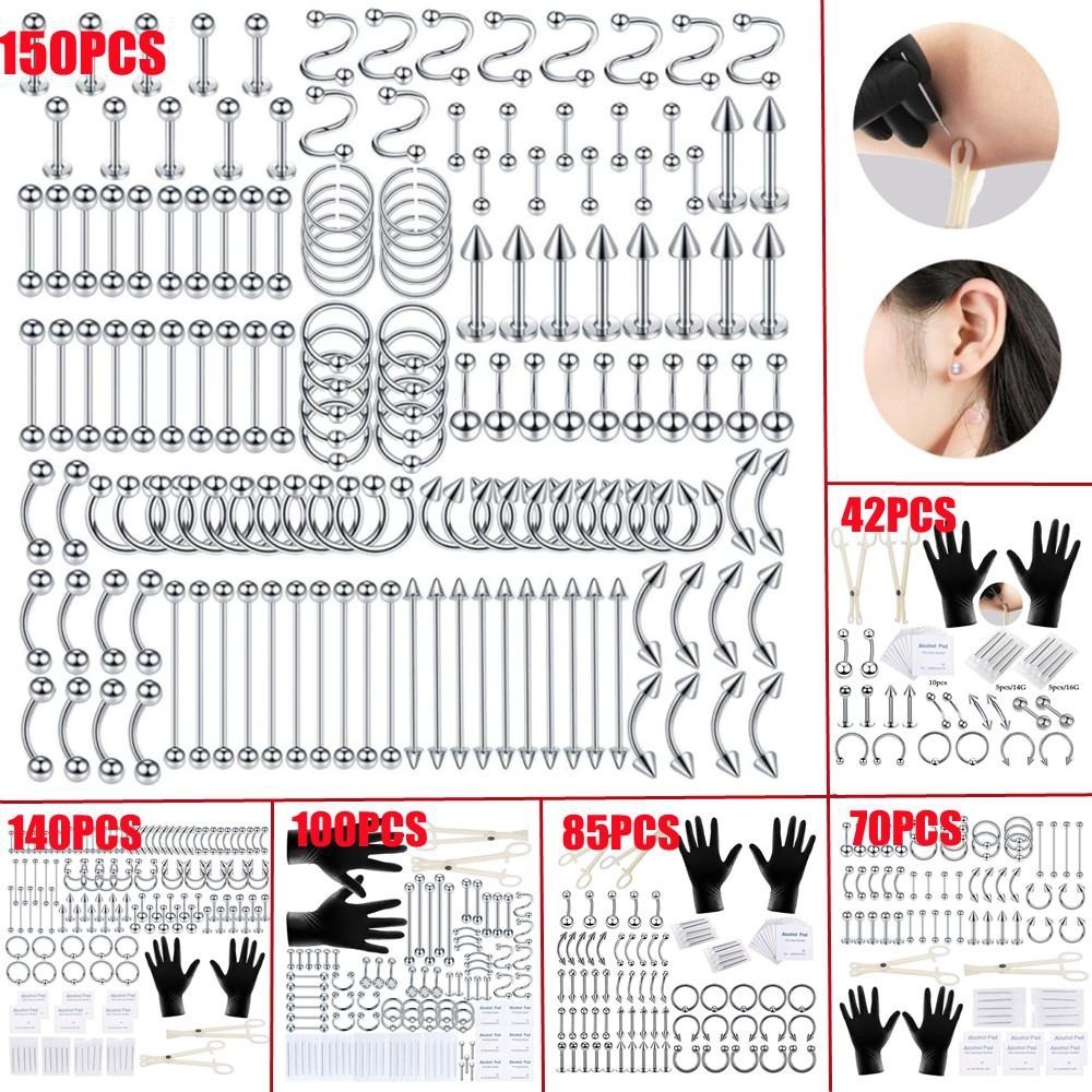 Body Jewelry Piercing - 150/140/85/70/42Pcs Body Piercing Kit Jewelry Tool