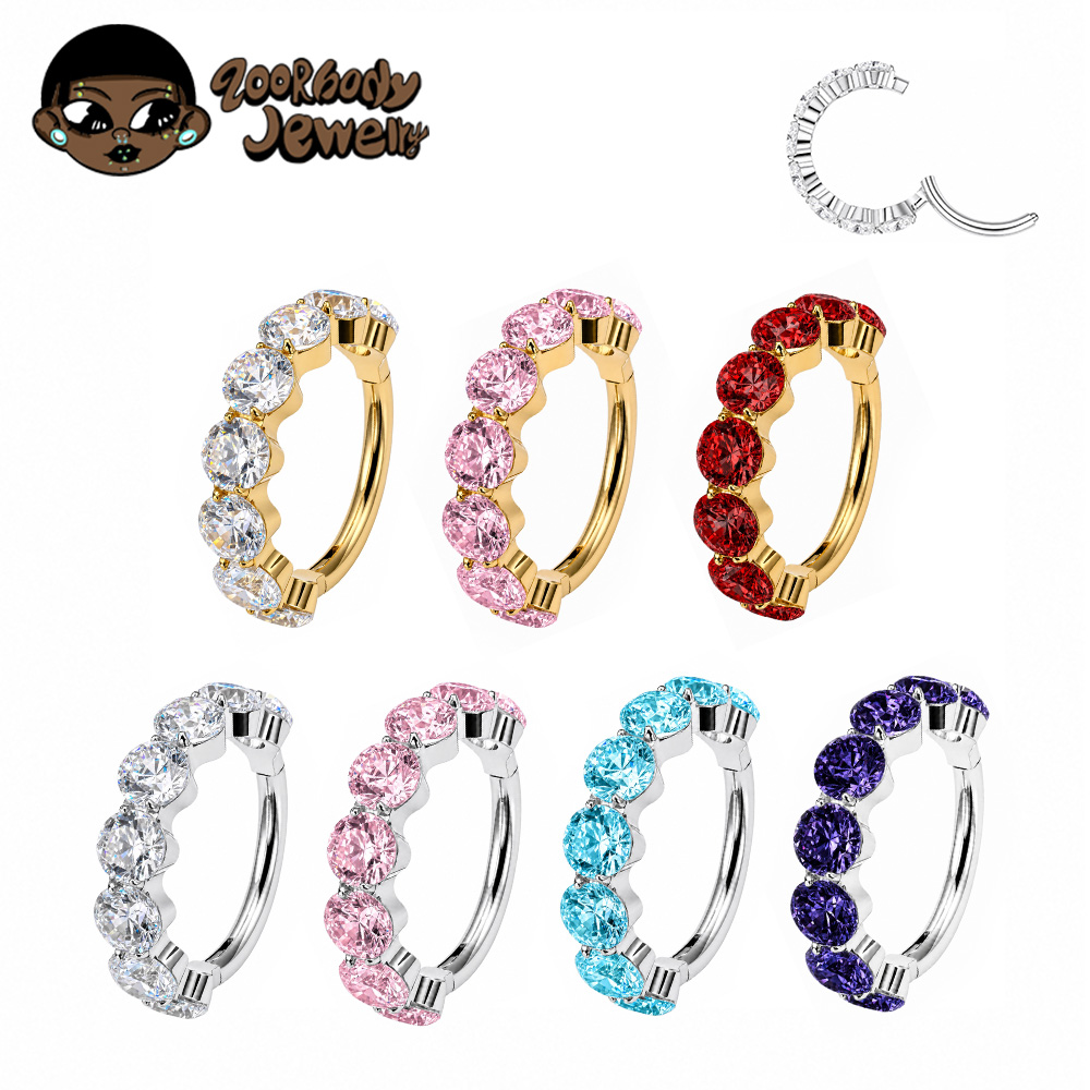 Conch Earring Hoop - ZOOR F136 Titanium Luxury Zircon Hinge
