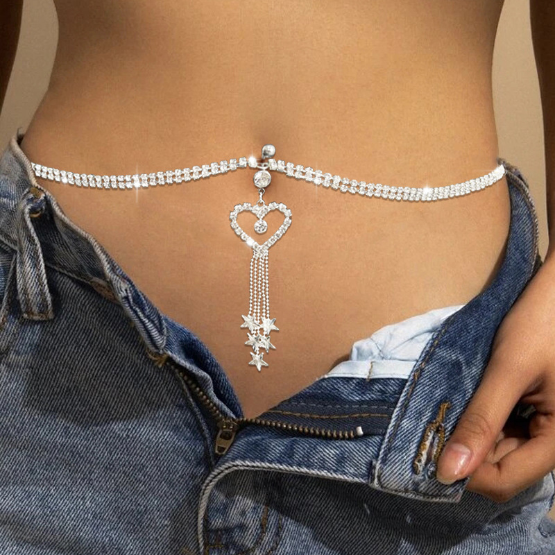 Body Jewelry Piercing - GLAMing Boho Heart Dangle Rhinestone Piercing
