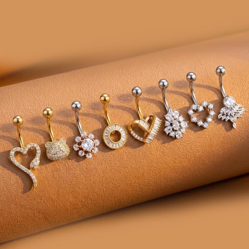 Body Jewelry Charms - Butterfly Flower Belly Button Rings Long