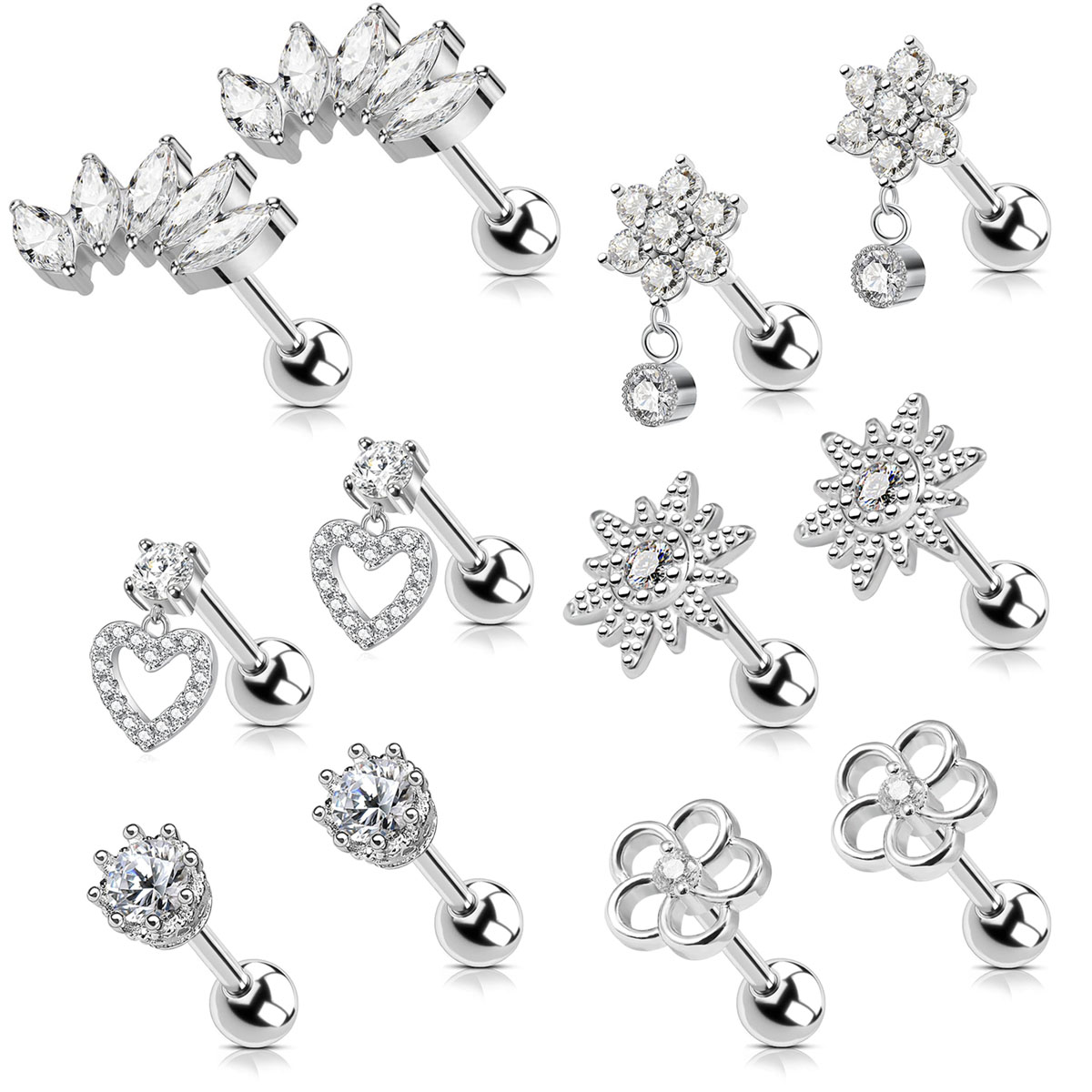 Body Jewelry Surgical Steel - 2pcs Cartilage Earrings Stud For Women