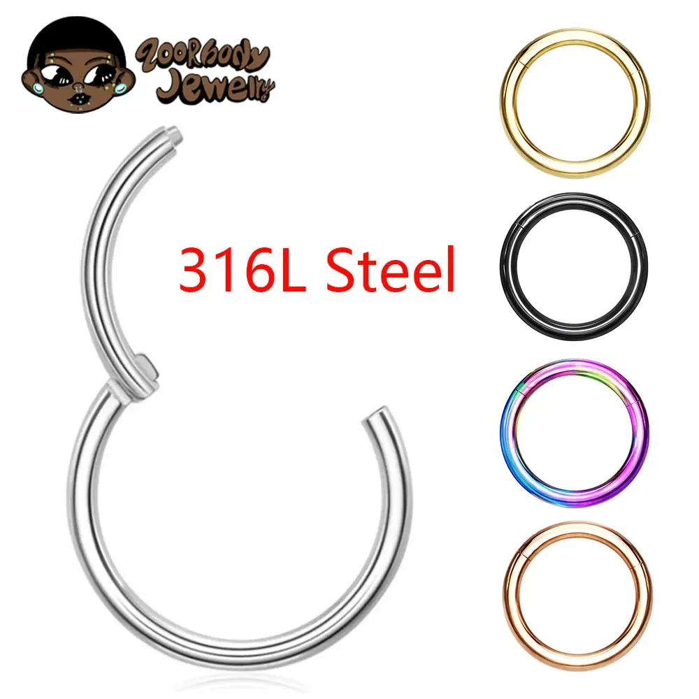 Body Jewelry Quality - 10Pcs 316L Stainless Steel Nose Ring
