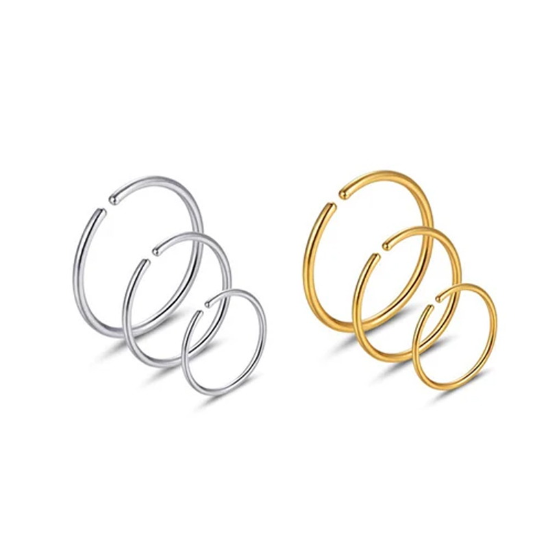 Body Jewelry Hypoallergenic - 6pcs/lot Hypoallergenic Nose Rings Hoops 316L