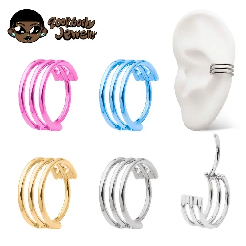 Body Jewelry Quality - G23 Titanium Three Layer Hollow Hinged