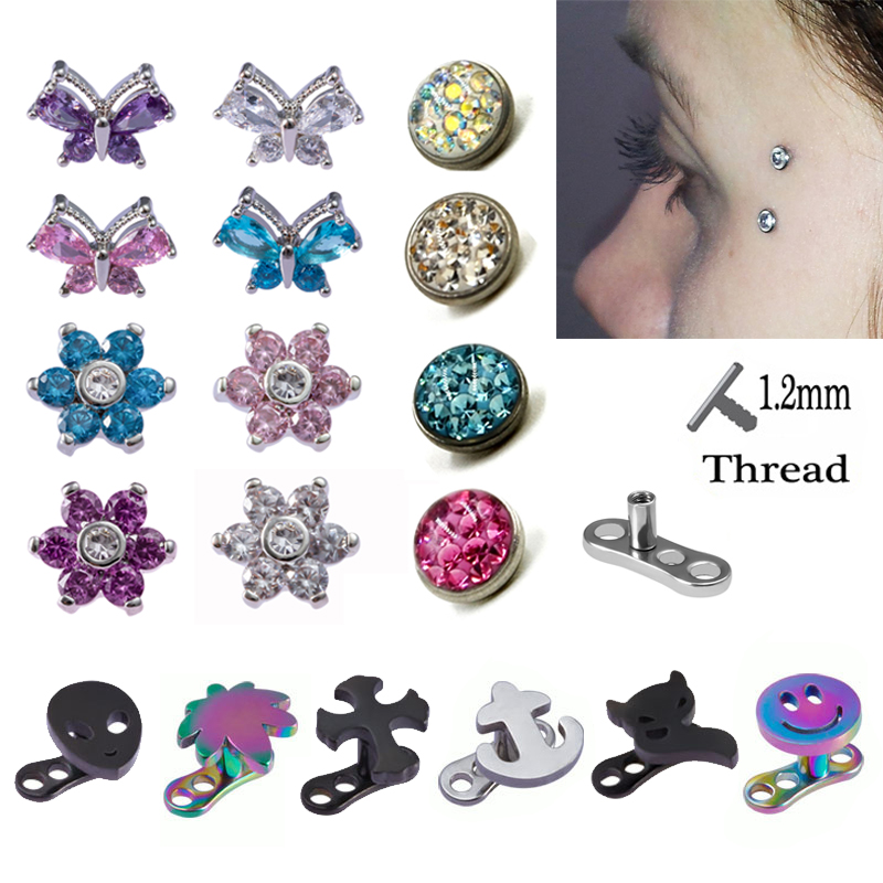Dermal Anchor Top - 1PC Dermal Anchor Top Piercing Skin