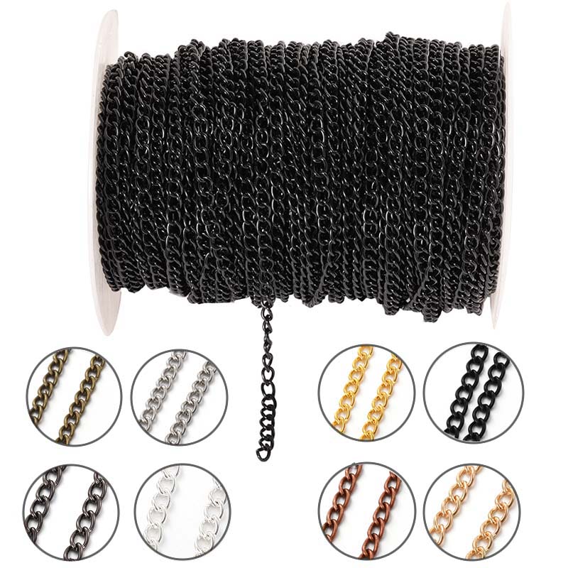 Body Jewelry - 2Meters 2.5/3.5/4.5mm Metal Flat Oval Extension