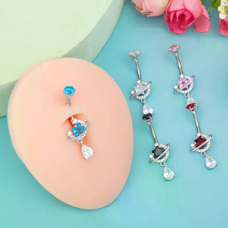 Body Jewelry Universe - Shiny Crystal Dangle Belly Button Rings