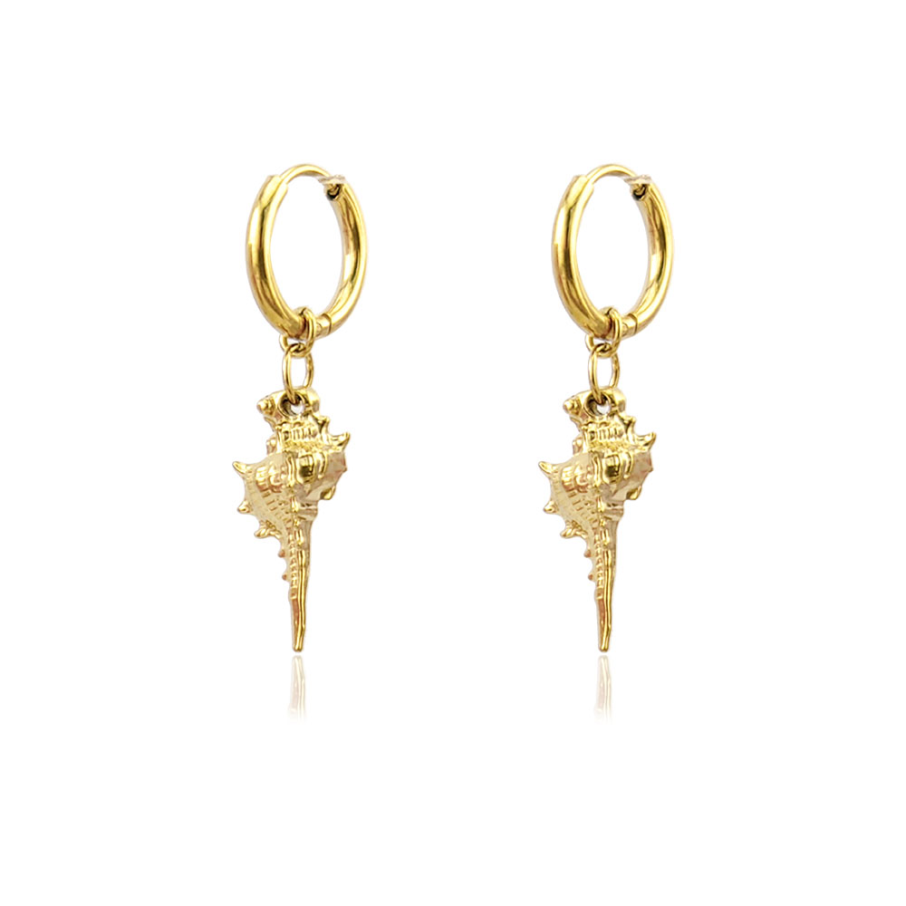 Conch Earring Hoop - HUIDANG Earrings Trend 2025 Fish Tail