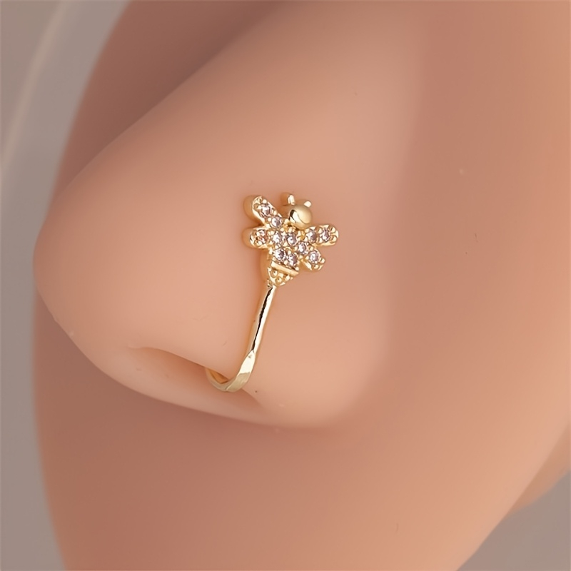 Body Jewelry Materials - 1-piece cute little bee zircon non
