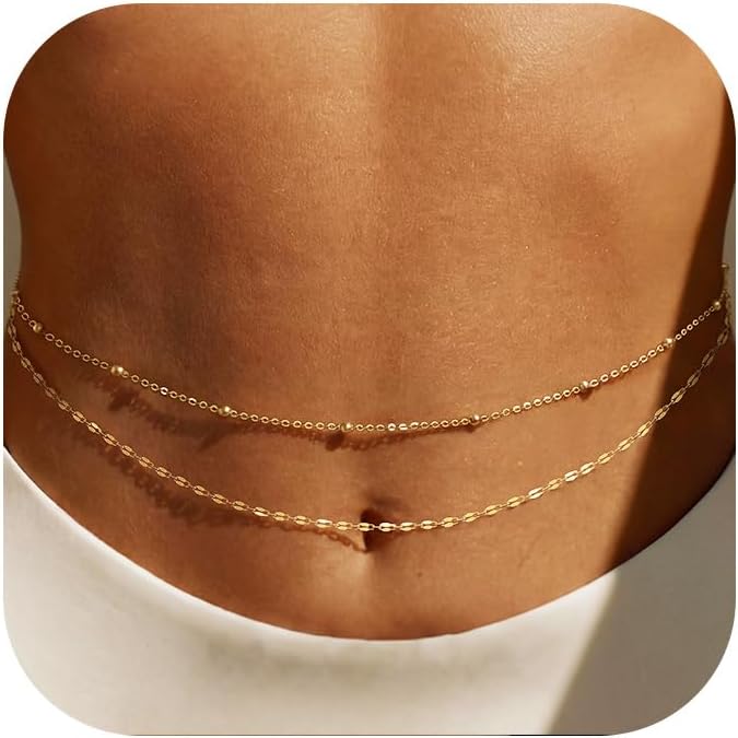 Body Jewels - 14K Gold Plated Waist Chain Women