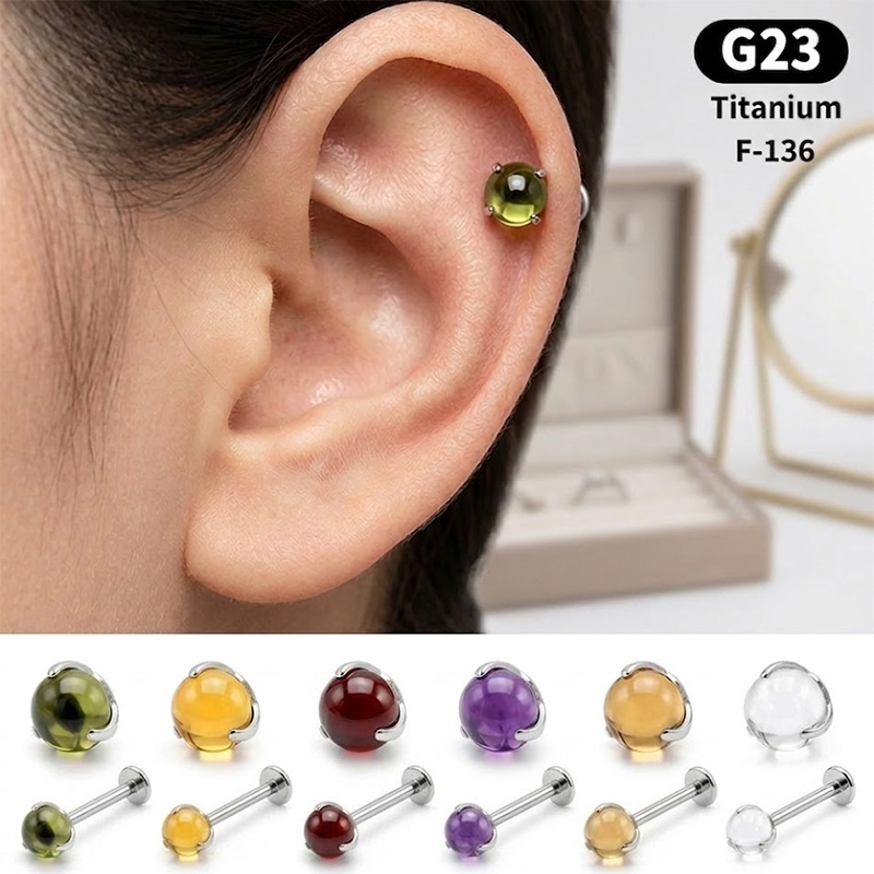 G23 Colorful Round Ball Earrin - Body Jewelry Quality recension och pris