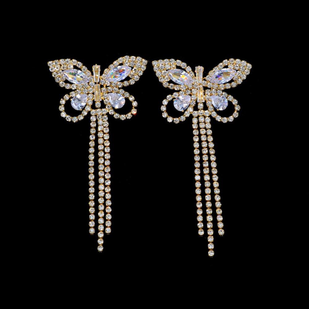 Sexy Rhinestone Butterfly Tass - Body Jewelry Nipple Chain recension och pris
