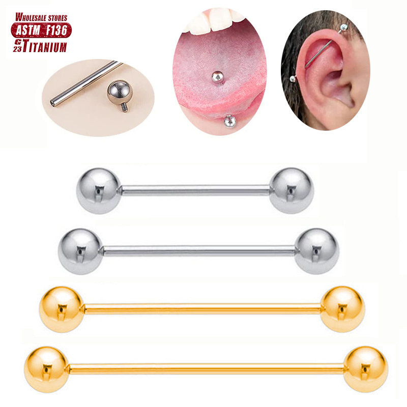 F136 Titanium Piercing 14G Bar - Tongue Barbell Straight recension och pris