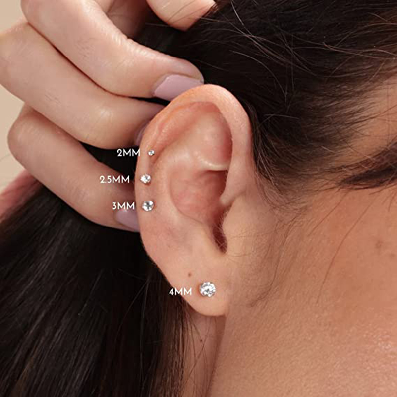 20G Flat Back Threadless Earri - Body Jewelry Hypoallergenic recension och pris