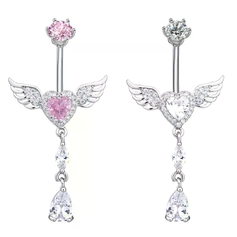 Wing Heart Belly Button Rings  - Body Jewelry Hypoallergenic recension och pris