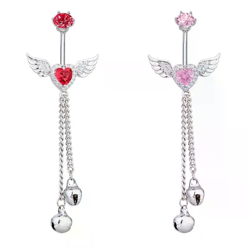 Wing Heart Belly Button Rings  - Body Jewelry Hypoallergenic recension och pris