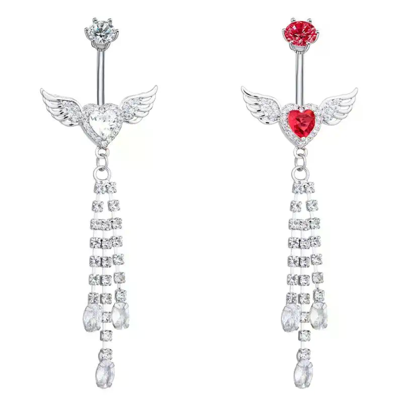 Wing Heart Belly Button Rings  - Body Jewelry Hypoallergenic recension och pris