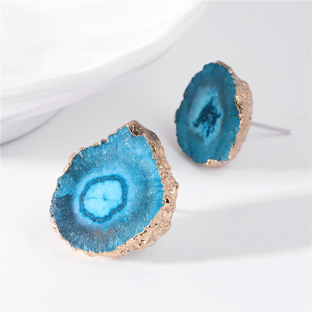 Irregular Druzy Geode Agates E - Cluster Stud Ear recension och pris