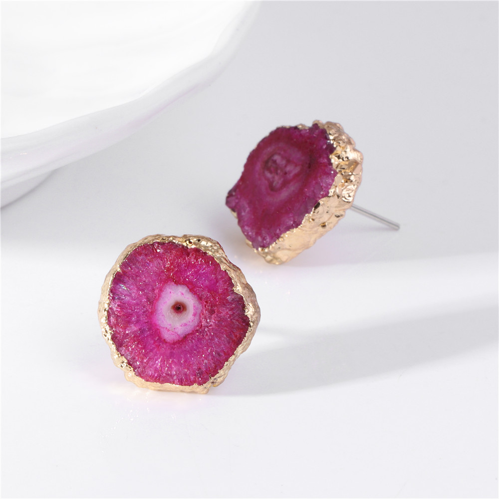 Irregular Druzy Geode Agates E - Cluster Stud Ear recension och pris