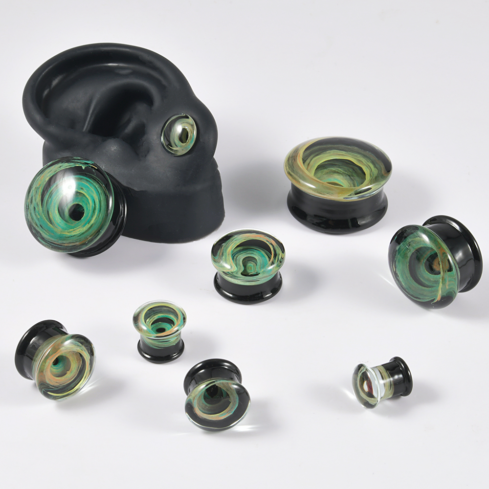 Pair Quality Glass Vortex Ear  - Body Jewelry Quality recension och pris