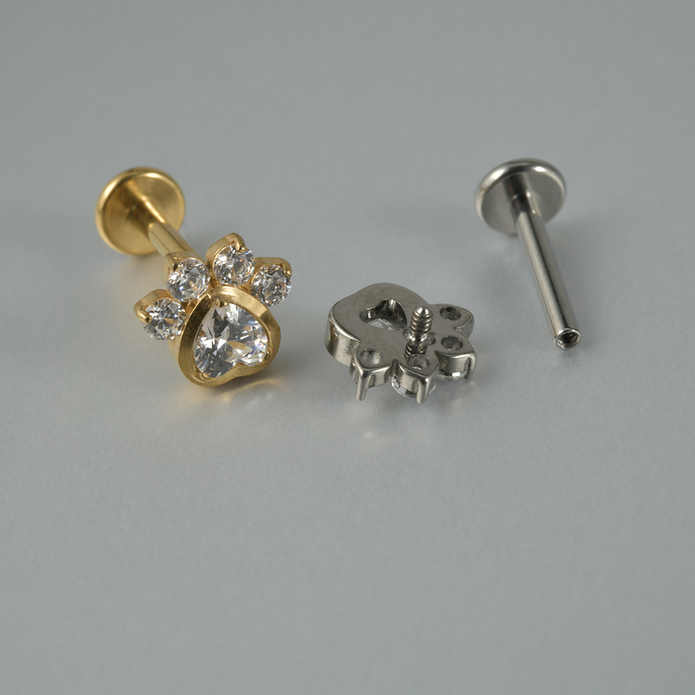 1PC Zircon G23 Solid Titanium  - Cluster Stud Ear recension och pris