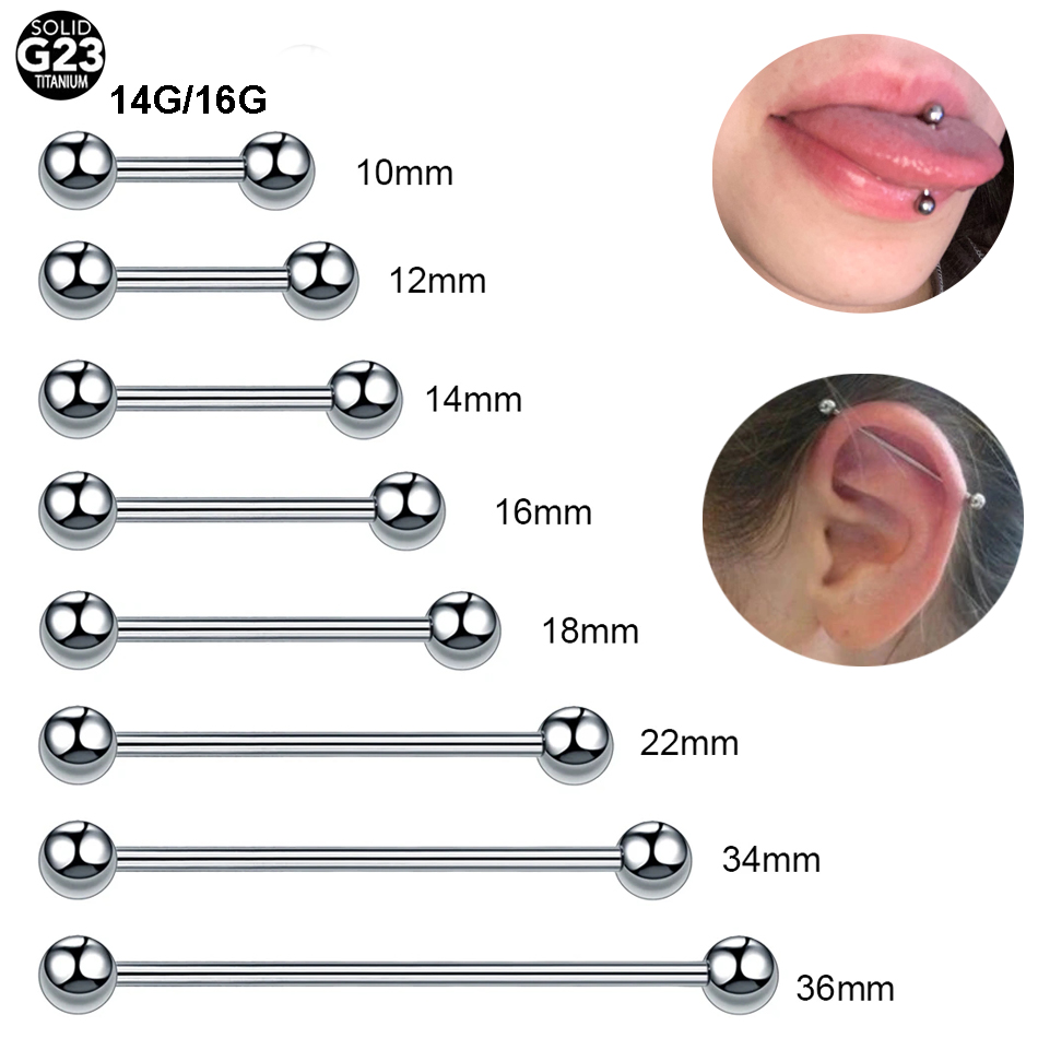 1PC G23 Titanium Straight Barb - Tongue Barbell Straight recension och pris