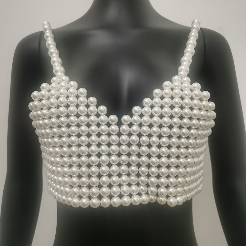 Winter Women's Handmade Pearl  - Body Jewelry Vest recension och pris