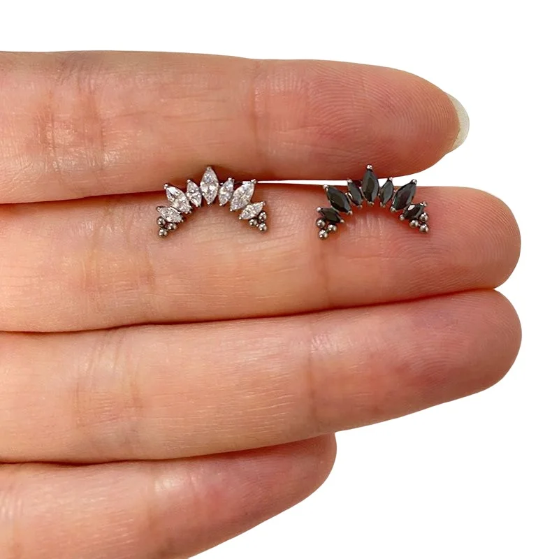 ASTM F136 Titanium PIERC 7 CZ  - Cluster Stud Ear recension och pris