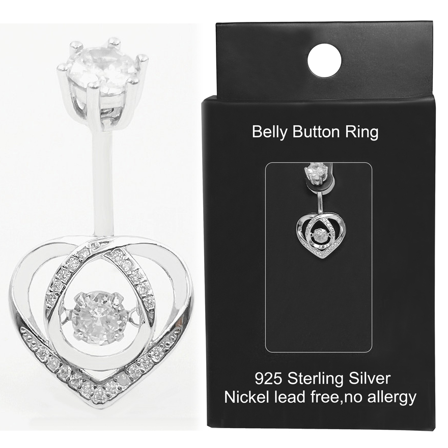 Belly button ring 925 Sterling - Body Jewelry Materials recension och pris