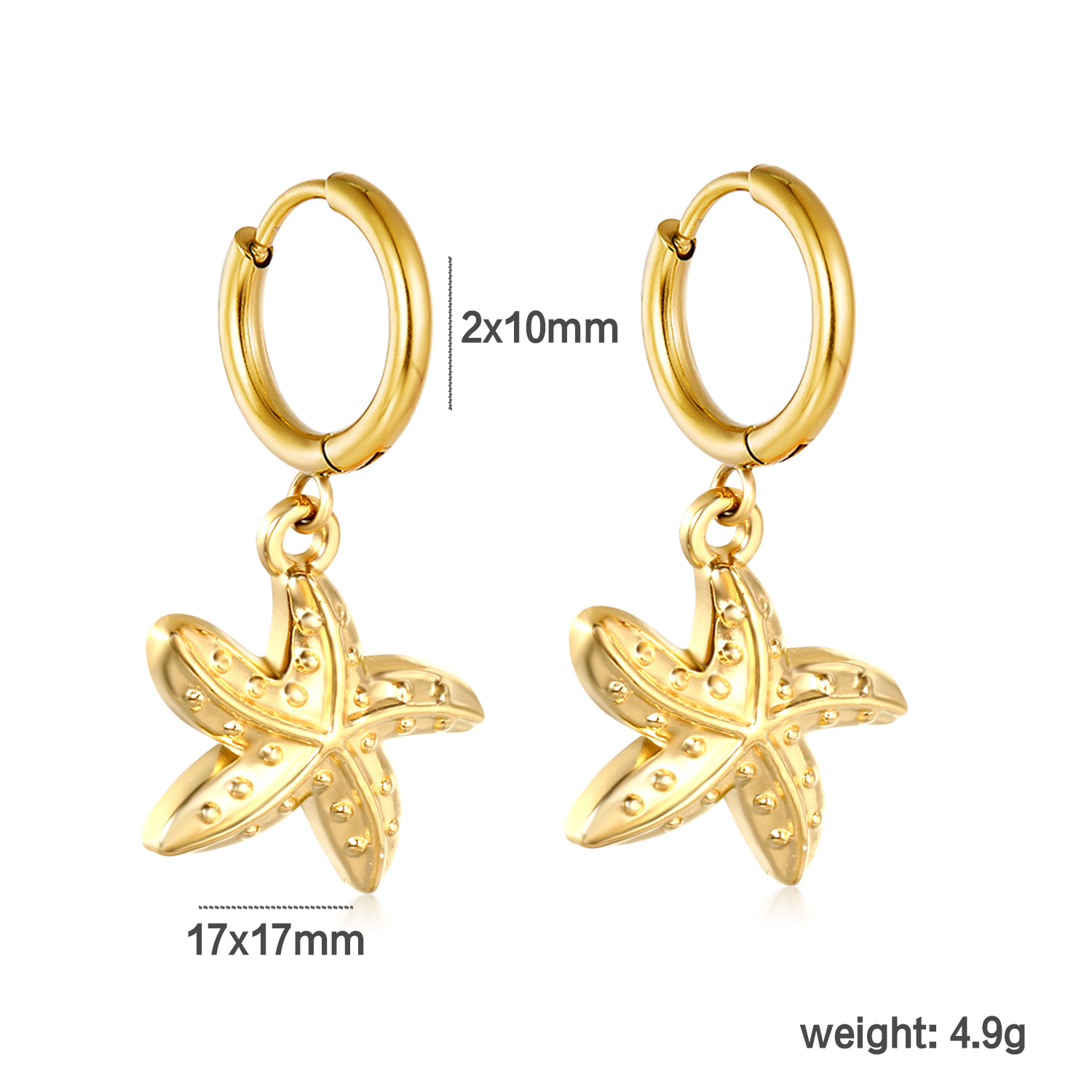LUXUSTEEL Sea Star Conch Drop  - Conch Earring Hoop recension och pris