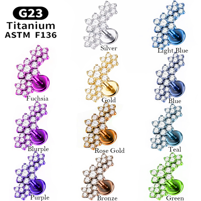 1PC G23 Titanium Three Flower  - Cluster Stud Ear recension och pris