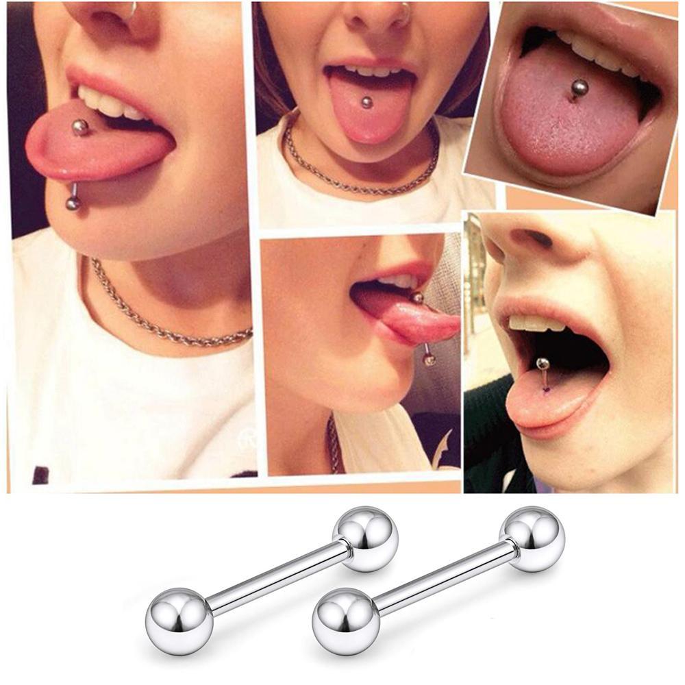 16Pcs/Set 14G Stainless Steel  - Tongue Barbell Straight recension och pris