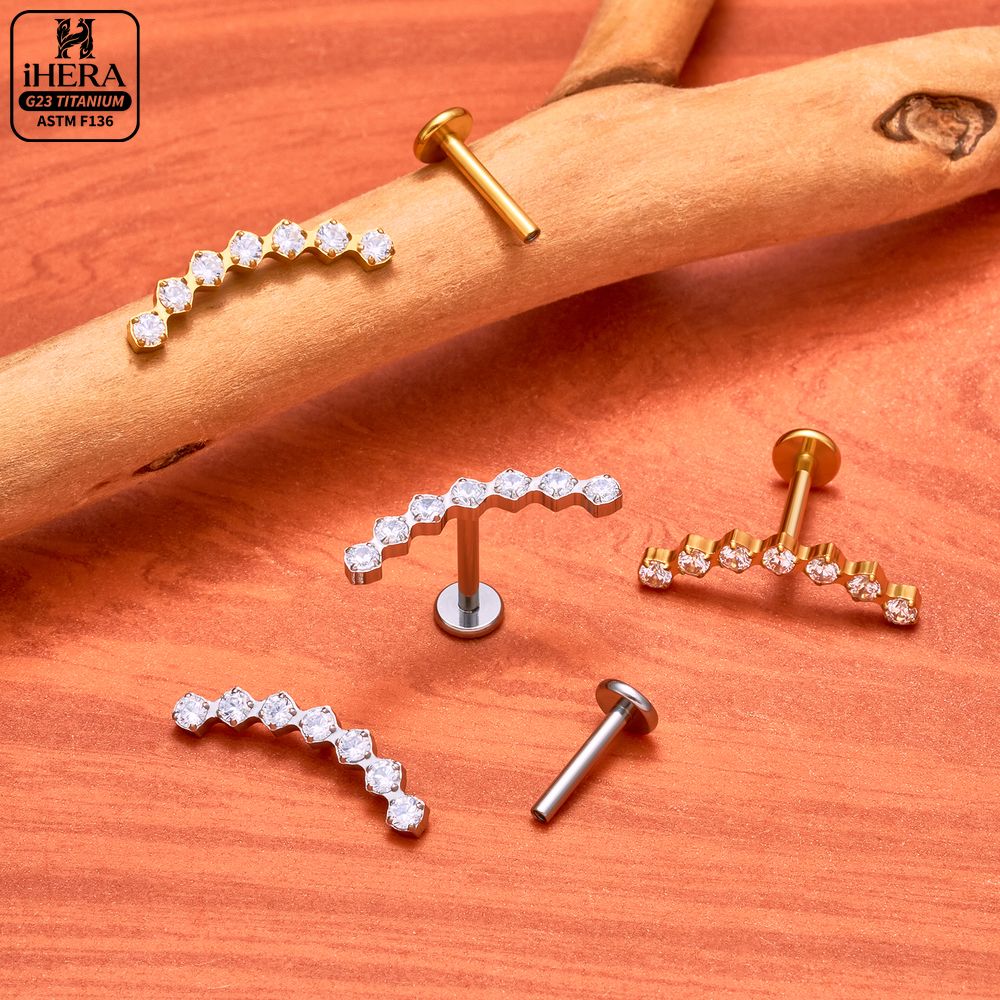 ASTM F136 Titanium Curved Clus - Cluster Stud Ear recension och pris