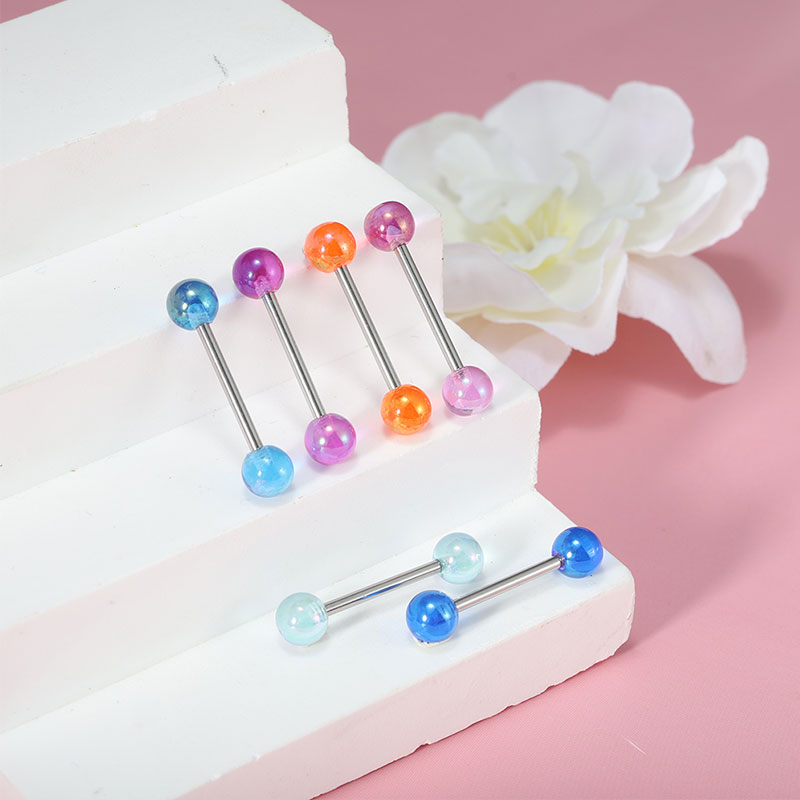 50pcs/lot Stainless Steel Stra - Tongue Barbell Straight recension och pris