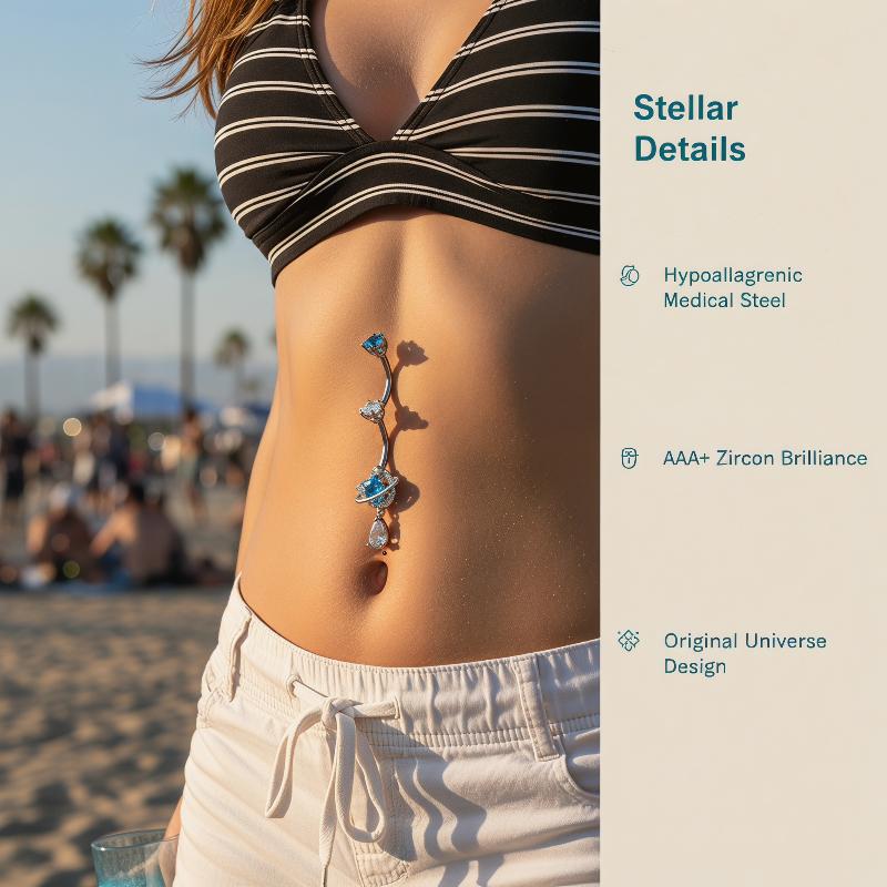 Shiny Zircon Dangle Belly Butt - Body Jewelry Universe recension och pris
