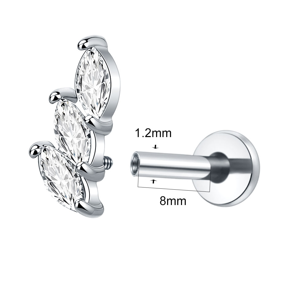 1Pc Stainless Steel CZ Flower  - Cluster Stud Ear recension och pris