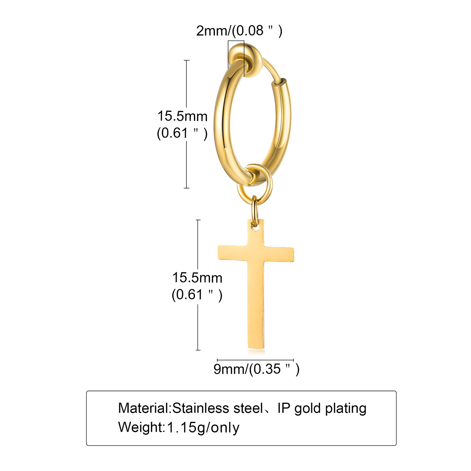 Cross Earrings Mens, Huggie Ho - Conch Earring Hoop recension och pris