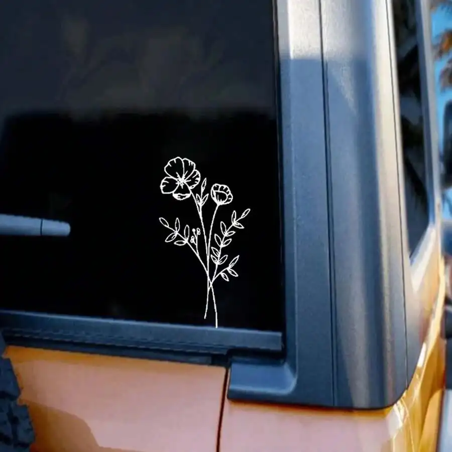 1pc Wild Flower Car Sticker, S - Body Jewelry Piercing recension och pris