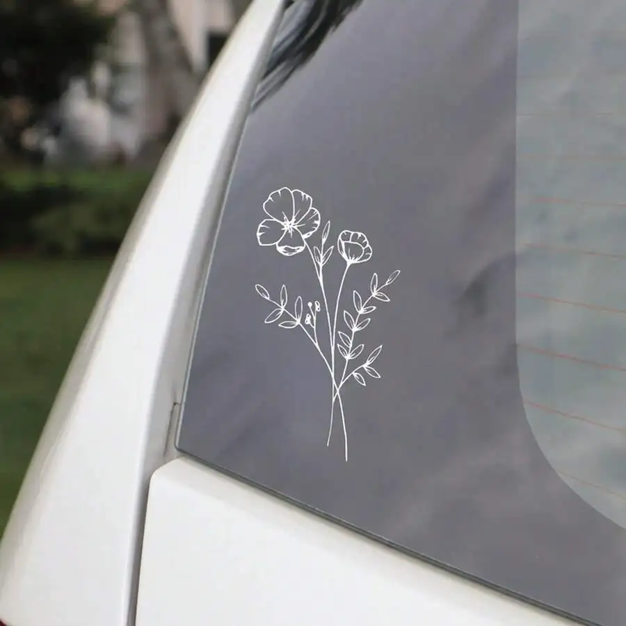 1pc Wild Flower Car Sticker, S - Body Jewelry Piercing recension och pris