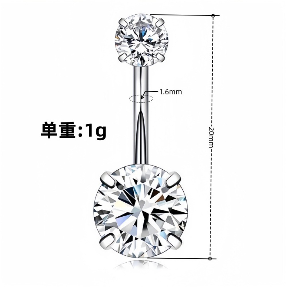 Heart Round Double Head Zircon - Body Jewelry Charms recension och pris