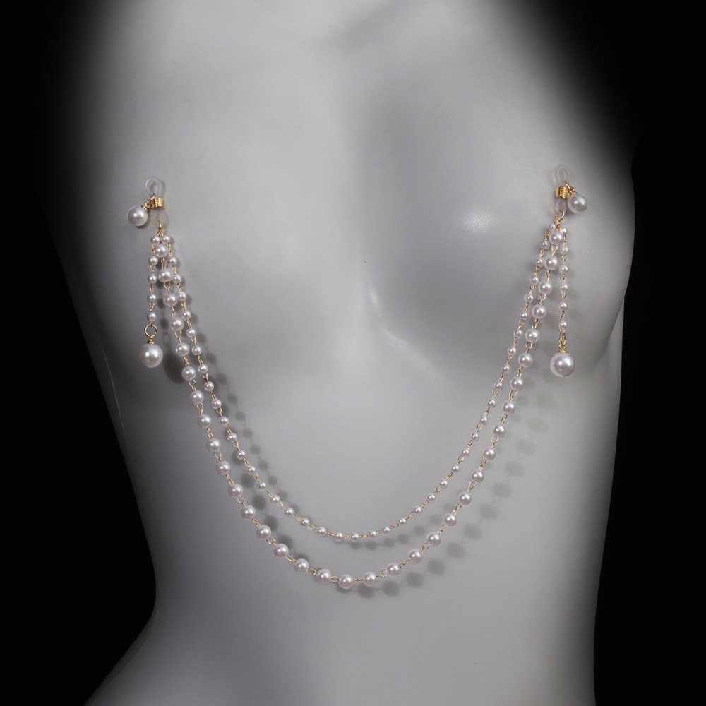 Imitation Pearl Tassel Chest C - Body Jewelry Nipple Chain recension och pris