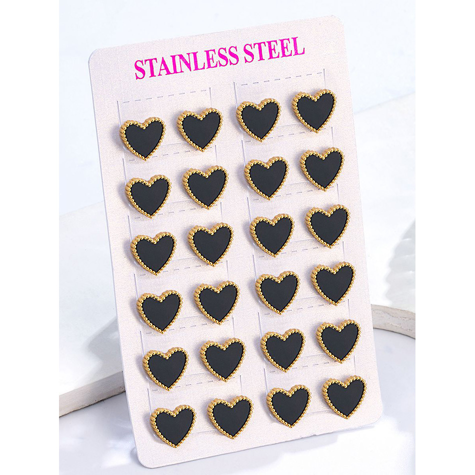 12 Pairs Lot Heart Stud Earrin - Body Jewelry Hypoallergenic recension och pris