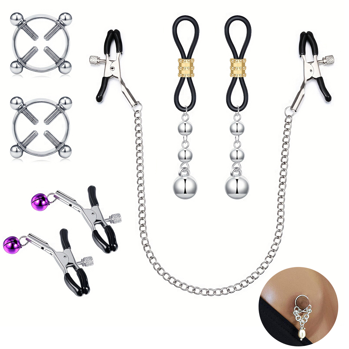 Men's Stainless Steel Fake Nip - Body Jewelry Nipple Chain recension och pris