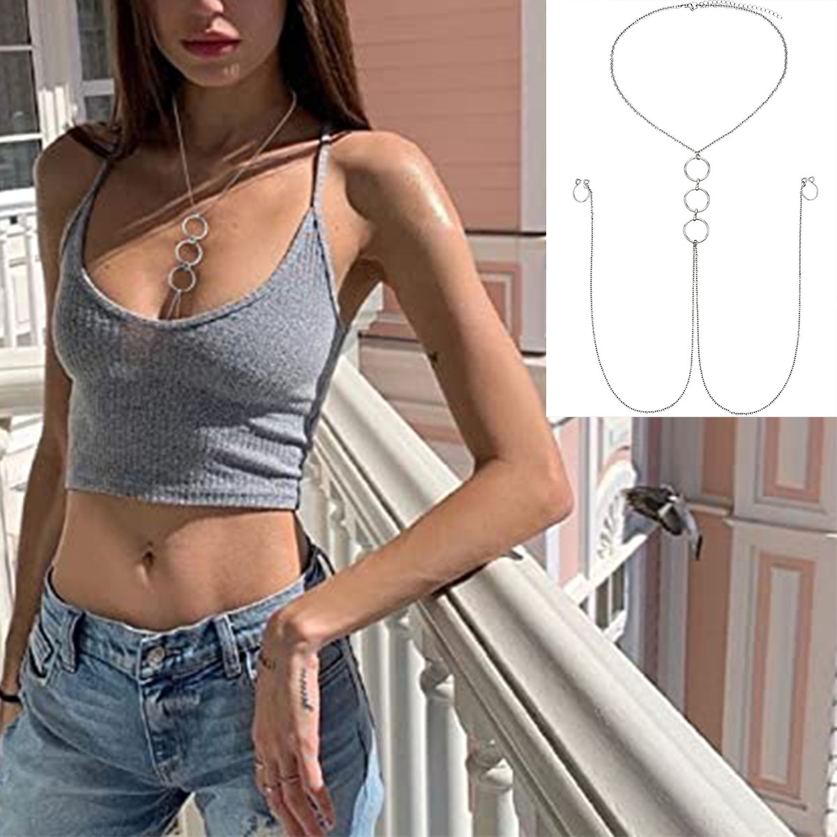 Men's Stainless Steel Fake Nip - Body Jewelry Nipple Chain recension och pris