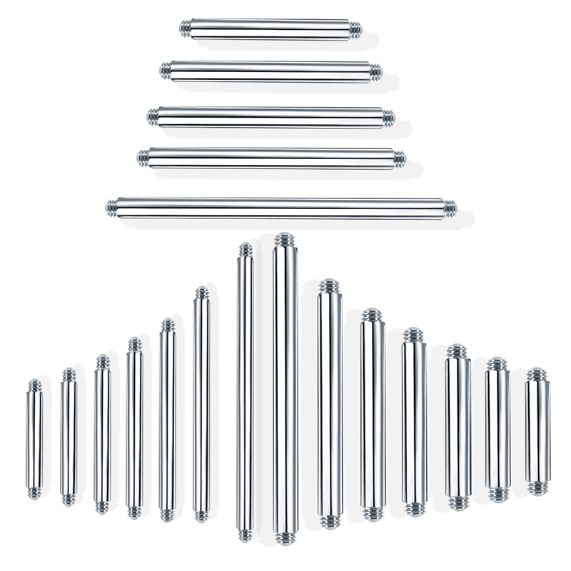 10PCS 4-42mm 316L Surgical Ste - Tongue Barbell Straight recension och pris